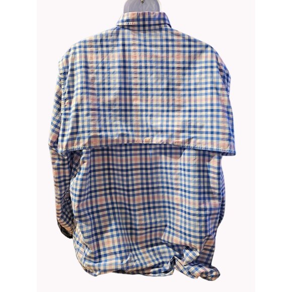 Mens Vineyard Vines Performance Harbor Shirt Fishing Pink Blue Gingham sz XL - Picture 3 of 12